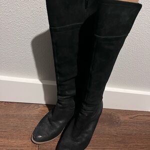 Franco Sarto Sleek Black Over the Knee Boots